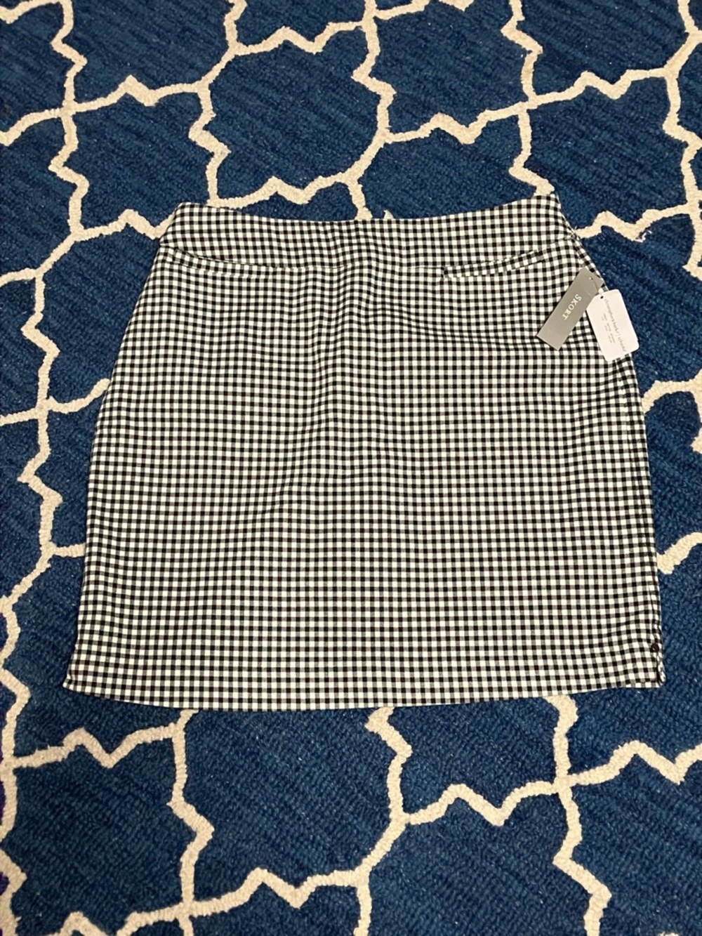 Christopher & Banks Black and White Gingham Mini Skirt